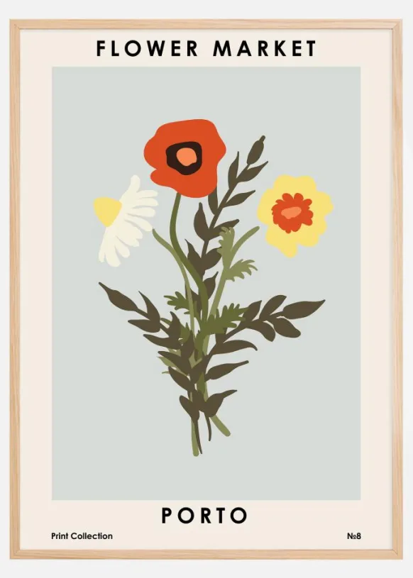 Flower Market Porto Poster (21x29.7 cm (A4))