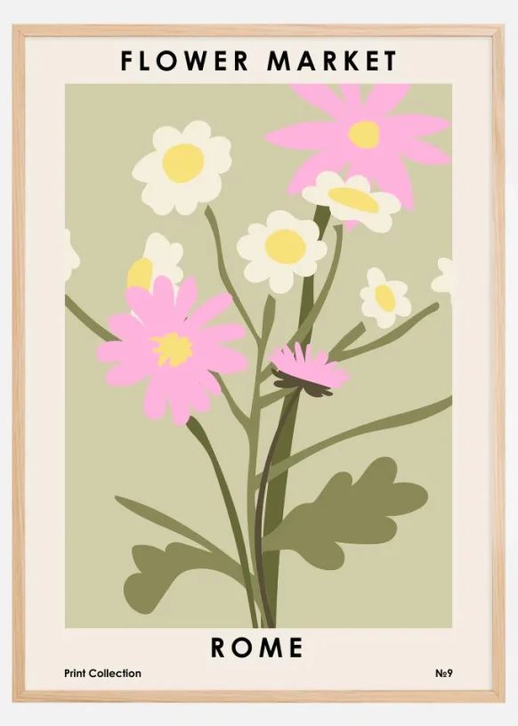 Flower Market Rome Poster (21x29.7 cm (A4))
