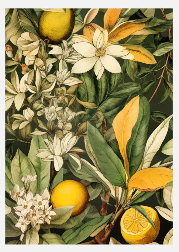 Flowers And Fruits 1 Canvastavla (30x40 cm)