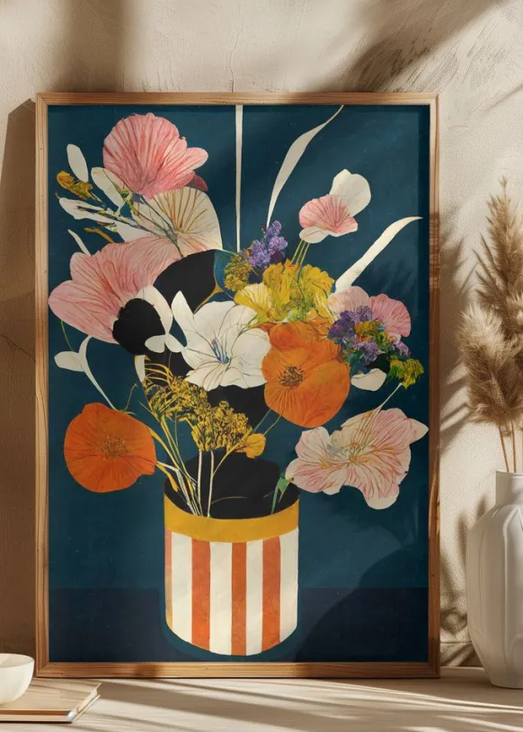 Flowers At Night Poster (21x29.7 cm (A4))