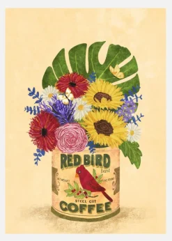Flowers In A Vintage Coffee Can Canvastavla (30x40 cm)