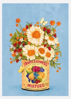 Flowers In A Vintage Tea Can Canvastavla (30x40 cm)