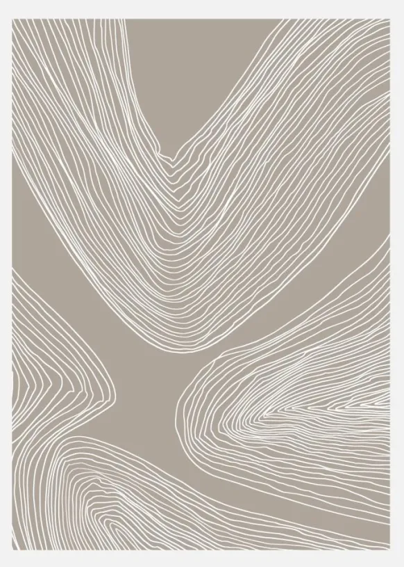 Flowing Contours Line Art Canvastavla (30x40 cm)