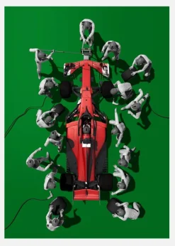 Formula 1 Green Canvastavla (30x40 cm)