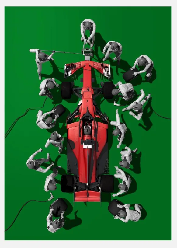 Formula 1 Green Canvastavla (30x40 cm)