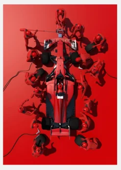 Formula 1 Red Canvastavla (30x40 cm)