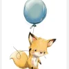 Fox Balloon Canvastavla (30x40 cm)