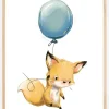 Fox Balloon Poster (21x29.7 cm (A4))