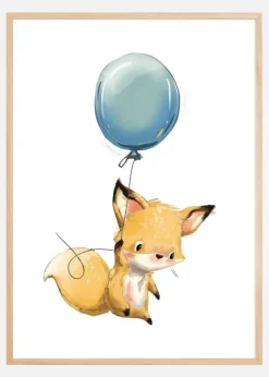 Fox Balloon Poster (21x29.7 cm (A4))