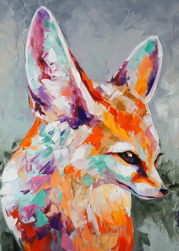 Fox Painting Poster (21x29.7 cm (A4))