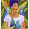 Frida And Birds Canvastavla (30x40 cm)