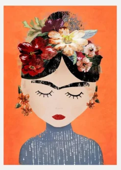 Frida (orange Version) Canvastavla (30x40 cm)