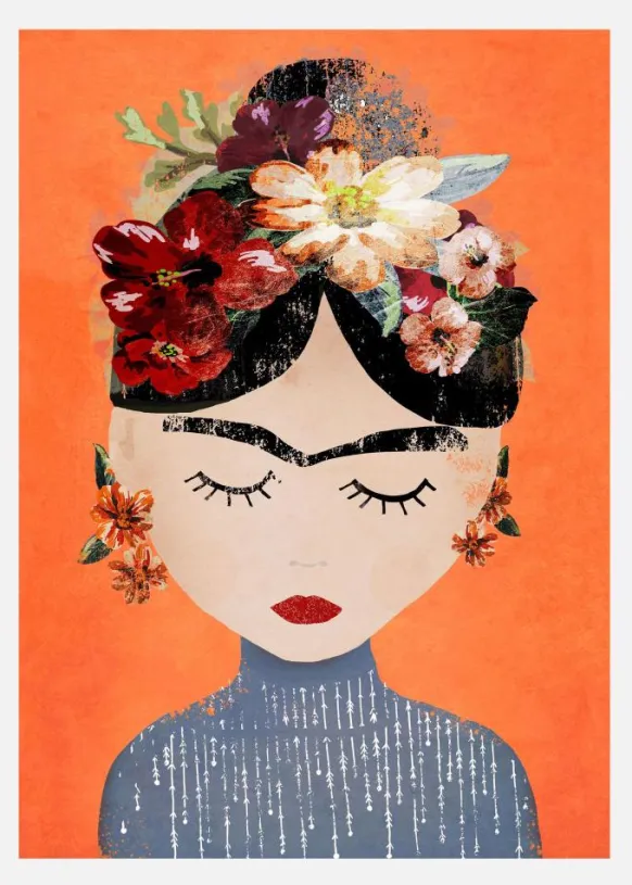 Frida (orange Version) Canvastavla (30x40 cm)