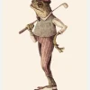 Frog In Vintage Golf Attire Canvastavla (30x40 cm)