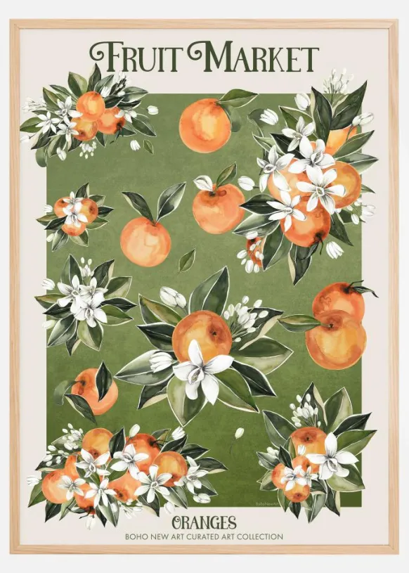Fruit Market - Boho Oranges Poster (21x29.7 cm (A4))