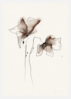 Funky Flowers Digital Watercolor Painting Canvastavla (30x40 cm)