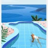 Girl In Pool Canvastavla (30x40 cm)