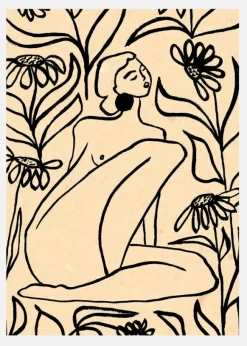 Girl In Sunflower Field Canvastavla (30x40 cm)