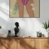 Girl with wine at the beach Poster (21x29.7 cm (A4))