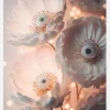 Glowing Patel Pink Flowers Canvastavla (30x40 cm)