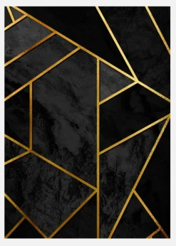Gold & Black Marble Canvastavla (30x40 cm)
