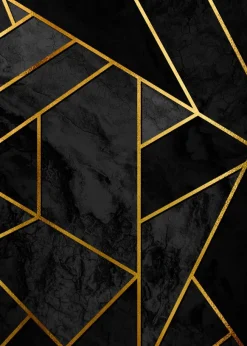 Gold & Black Marble Poster (21x29.7 cm (A4))