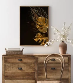 Golden Monstera Poster (21x29.7 cm (A4))