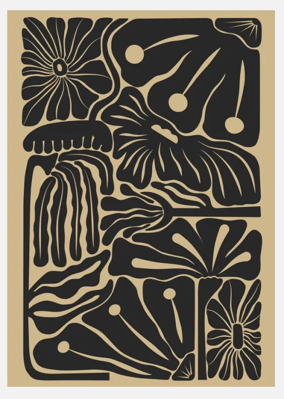Graphic Art Brown Canvastavla (30x40 cm)