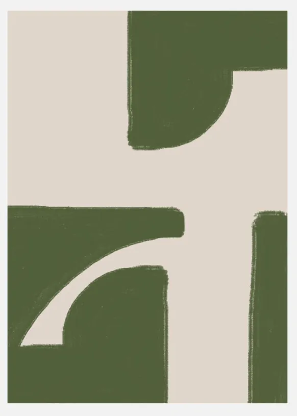 Green Beige Modern Canvastavla (30x40 cm)