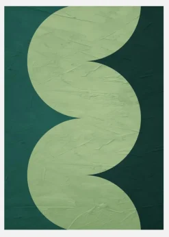 Green Circles Canvastavla (30x40 cm)