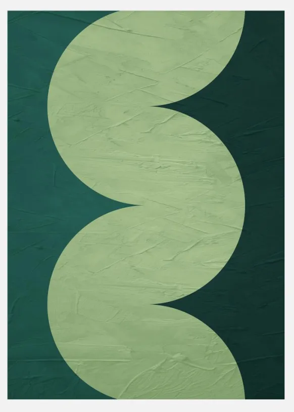 Green Circles Canvastavla (30x40 cm)
