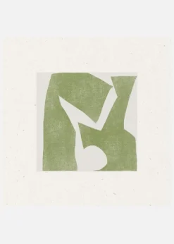 Green Geometric Harmony Canvastavla (30x30 cm)