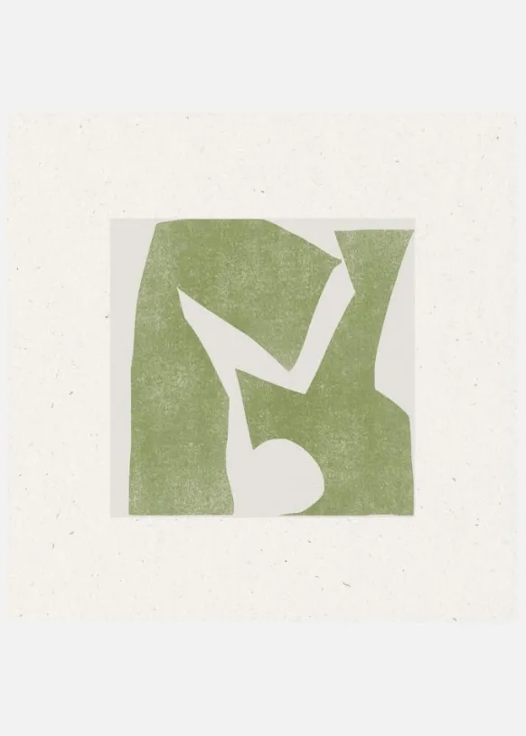Green Geometric Harmony Canvastavla (30x30 cm)