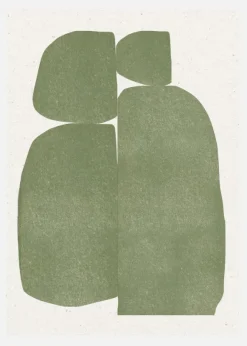 Green Stones Composition Canvastavla (30x40 cm)