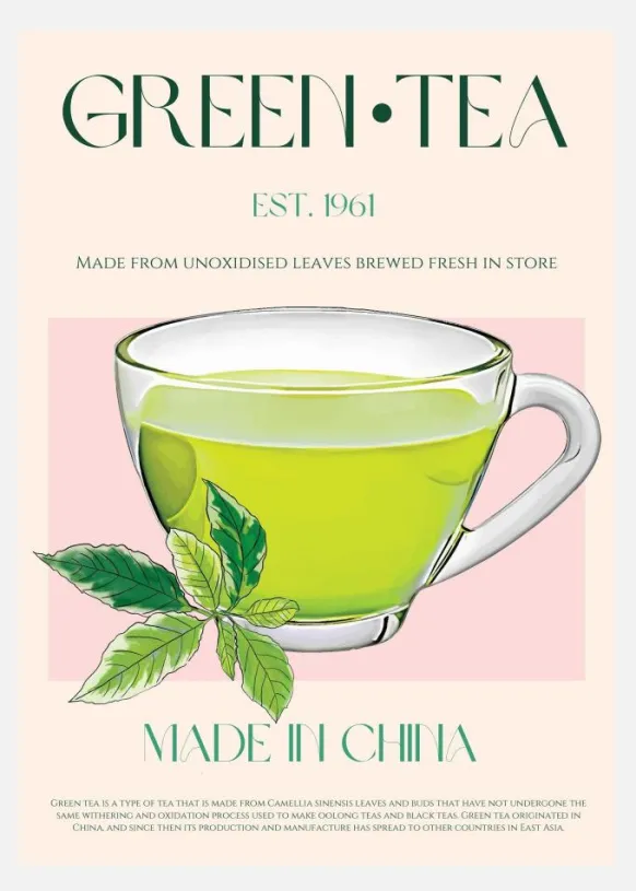 Green Tea Canvastavla (30x40 cm)