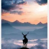 Heavenly Blue Deer Canvastavla (30x40 cm)