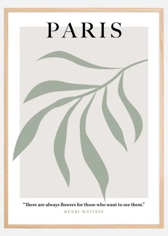 Henri Matisse - Paris Art Green Poster (21x29.7 cm (A4))
