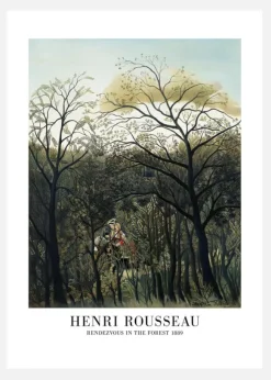 Henri Rousseau - Rendezvous In The Forest Canvastavla (30x40 cm)