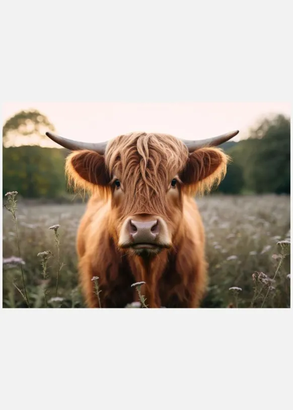 Highland Cow Canvastavla (30x40 cm)
