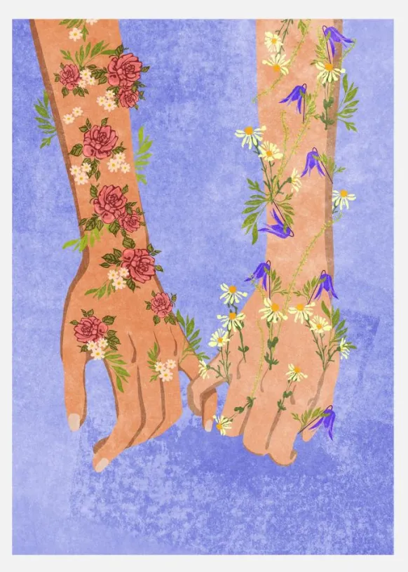 Holding Hands Canvastavla (30x40 cm)