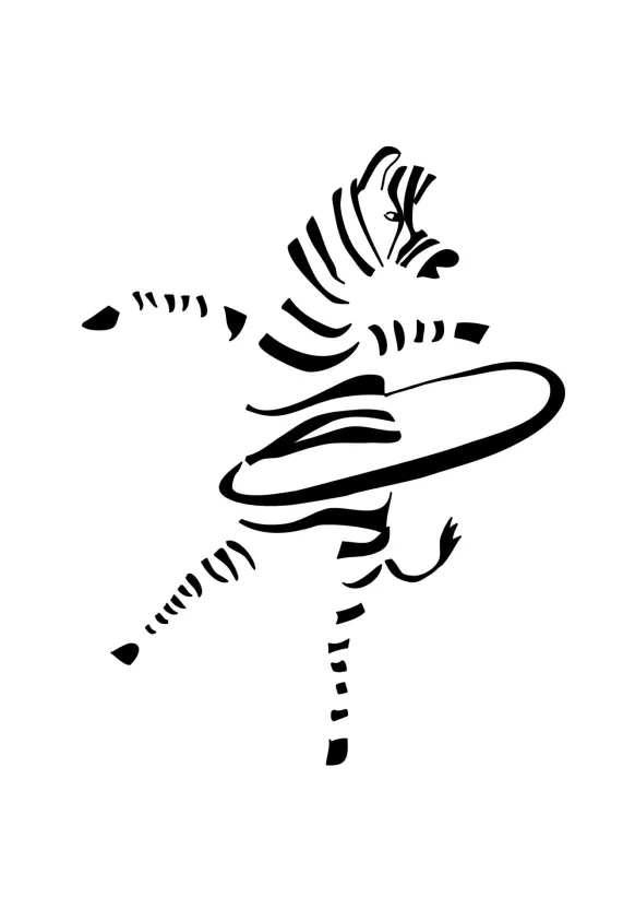 Hula Hoop Zebra Poster (21x29.7 cm (A4))