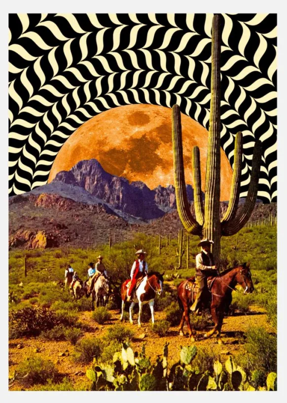 Illusionary Cowboys Canvastavla (30x40 cm)