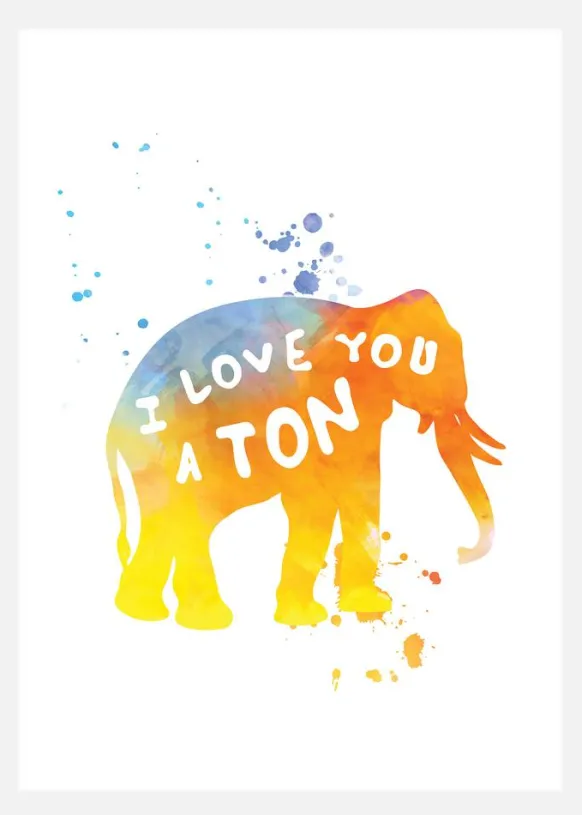 I Love You A Ton Canvastavla (30x40 cm)