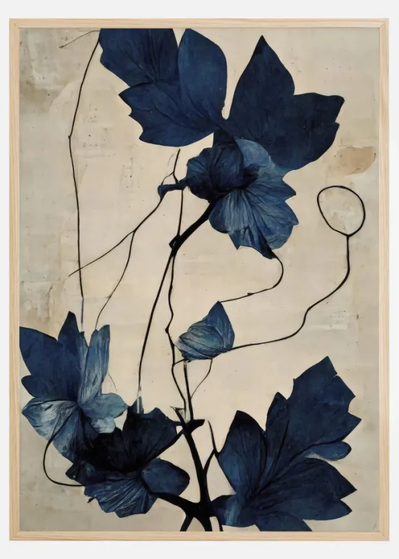 Indigo Flower Poster (21x29.7 cm (A4))
