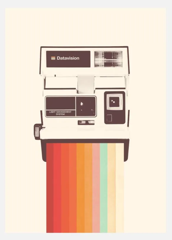 Instant Camera Rainbow Canvastavla (30x40 cm)