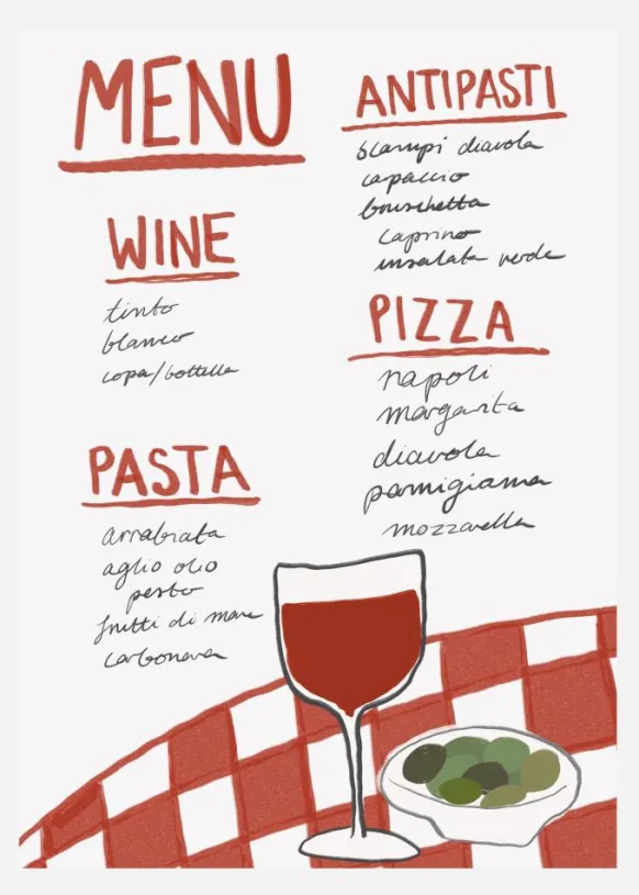 Italian Cuisine Delight Canvastavla (30x40 cm)