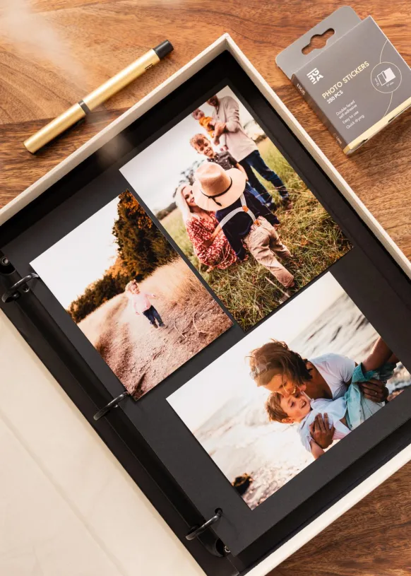 KAILA BEST DAY EVER Creme - Coffee Table Photo Album (60 Svarta Sidor / 30 Blad)