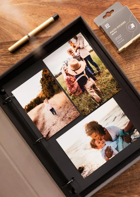KAILA FAMILY Black - Coffee Table Photo Album (60 Svarta Sidor / 30 Blad)