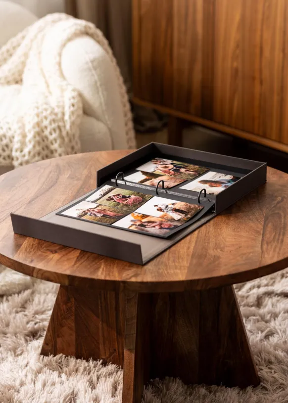 KAILA FAMILY Black - Coffee Table Photo Album (60 Svarta Sidor / 30 Blad)