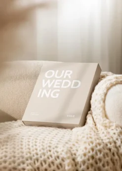 KAILA OUR WEDDING Creme - Coffee Table Photo Album (60 Svarta Sidor / 30 Blad)
